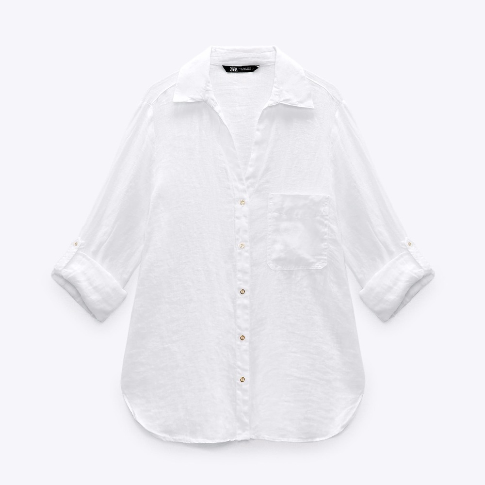Zara basic linen shirt